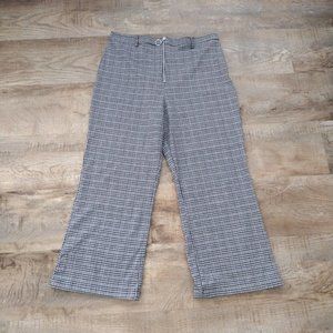 WILD Fable Zip front checked wide leg cropped‎ pants 25" Inseam no pockets XL